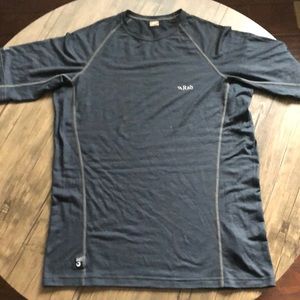 Mens L Merino Wool Blend Shirt Tee 